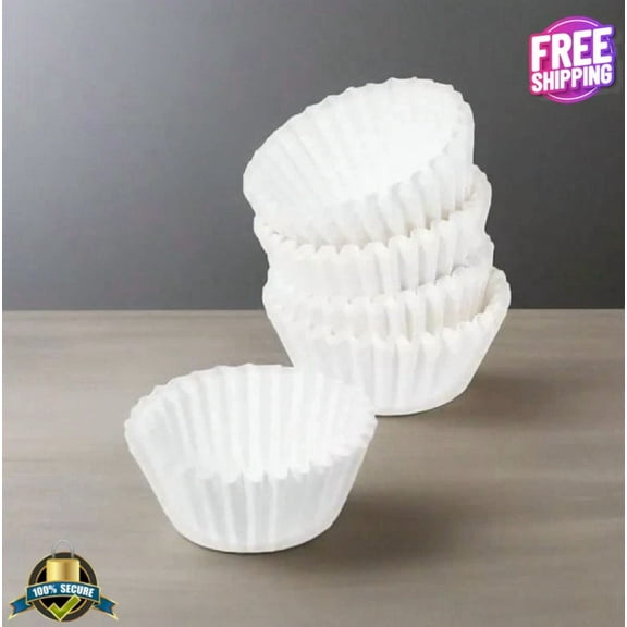 100Ct Mini White Baking Cups For Cupcakes, Muffins & More