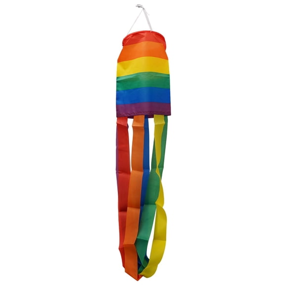 100D FABRIC 35 X 5 X 5 Inch 88 X 13 X 13cm Party Decoration Polyester Rainbow Windsock Backyard Decorations Outdoor