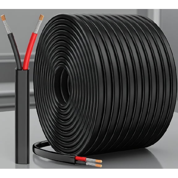 100FT 14 AWG 2 Conductor Wire, 14 Gauge Tinned Copper 2 Wire Cable for Automotive, Marine, RV and LED Lights