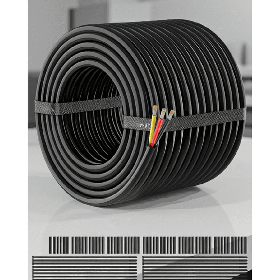 100FT 18 AWG 3 Conductor Electrical Wire, Stranded Tinned Copper PVC Cable for Automotive, LED, Marine and Landscape Wiring