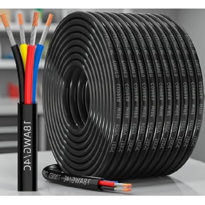 100FT 18 AWG 4 Conductor Stranded Wire, 18 Gauge Tinned Copper Electrical Cable for Automotive, Marine, RV, RGB LED Strip