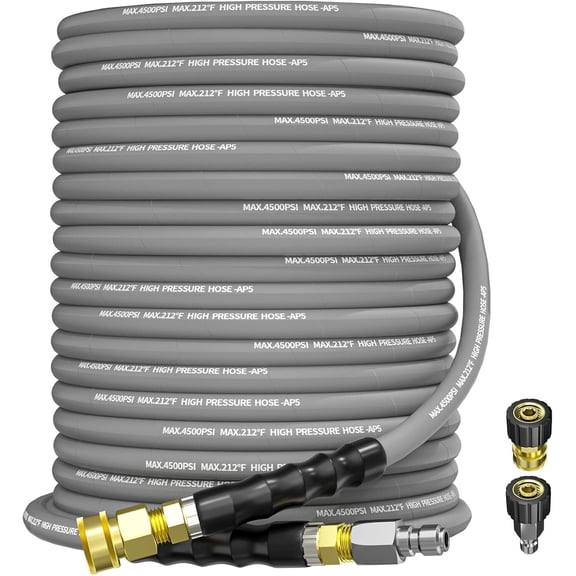 100FT 3/8" Pressure Washer Hose 4500PSI Wire Braided Kink Resistant Power Hose