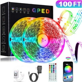  ZOZOO 100ft Led Lights for Bedroom(2 Rolls of 50ft), Smart RGB  Led Strip Lights with 44-Key Remote & APP Control Music Sync with Color  Changing for Home Party Festival Decoration 