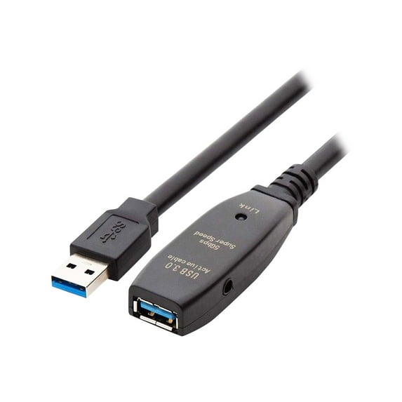 4xem 4X3302A230M Black 30M Active USB 3.0 DC Power Input Extension Cable