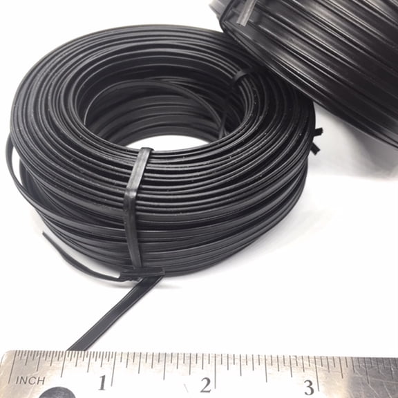 100FT(30m) Plastic Black Double Wire Spool - for Nose Bridge Strips for Mask, Flat Plastic Strips Straps Adjustable Nose Clips Wire for DIY Face Mask Making Accessories for Sewing Crafts