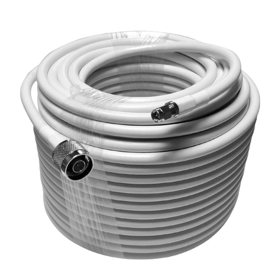 100FT 5D-FB Coaxial Cable 50 Ohm Ultra Low Loss Coax Cable with N-Male to SMA-Male Connectors for Cell Signal Booster, Outdoor and Indoor Antennas, Taps, and Splitters