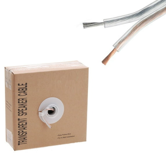 100FT Car / Home Enhanced Loud Audio Speaker Wire 14 Gauge 2 Conductors, Cable 14AWG Bulk Cord (100FT, 12AWG)
