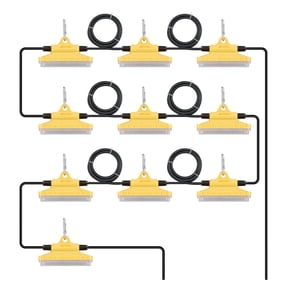 100FT Construction String Lights, 150W 15000LM, Work Lights 5000-5500K, IP65 Waterproof, ETL Listed, for Construction Site & Outdoor Lighting