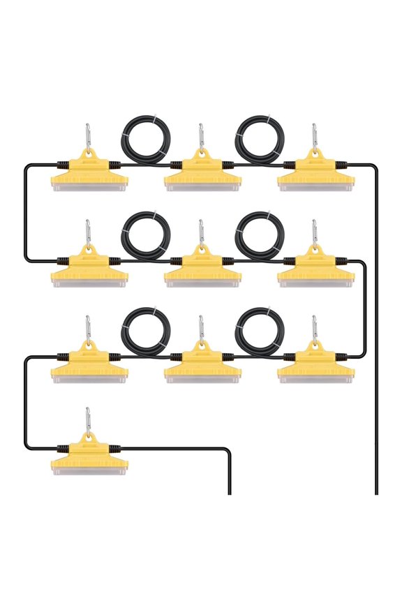 100FT Construction String Lights, 150W 15000LM, Work Lights 5000-5500K, IP65 Waterproof, ETL Listed, for Construction Site & Outdoor Lighting