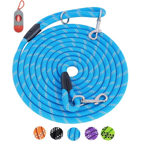 100FT Extra Long Leashes for Dog Training, Reflective Threads Check Cord Recall Training Agility Lead for Large Medium Small Dogs, Dog Tie-Out Cable Great for Playing, Camping, or Backyard