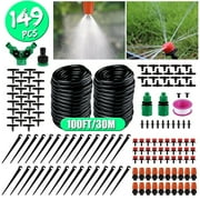 XEENSO 100FT Garden Watering System, 149Pcs Drip Irrigation Kit, Smart Automatic Irrigation System, Adjustable Water Flow Control, Suitable for Garden, Farmland and Greenhouse