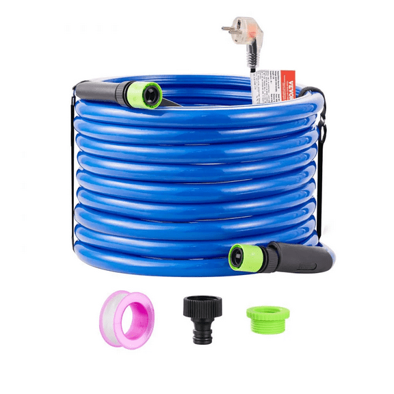 100FT Heated RV Water Hose-Self-Regulating, Antifreeze Protection to -45F, BPA & Lead-Free, 5/8" I.D. with 3/4" GHT Adapter