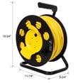 thumbnail image 1 of 100FT Length Cable Heavy Duty Retractable Extension Cord Reel,12AWG,12A, with 4pcs Outlets and Dust Cover,Portable Handle and Safety Overload Circuit Breaker, 1 of 1