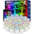thumbnail image 1 of 100FT Permanent Outdoor Lights, IP67 Waterproof Smart RGB Eaves Lights with App/Remote Control, Outdoor Lights for Outdoor Decor, Garden Decor, Christmas, House, Party, Holiday., 1 of 9