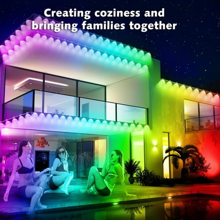 SM Marketing Indoor Permanent RGB Lights, 100FT Corded Electric LED Lights