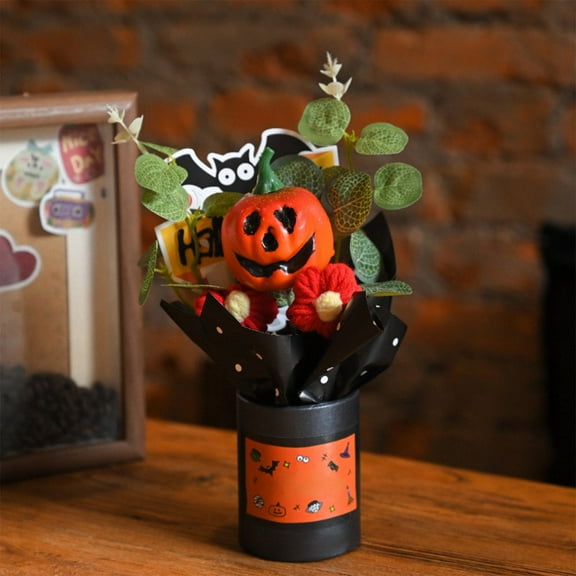 100Fens 1 Piece Mini Halloween Pumpkin Bouquet Small Highs Quality Ghost Pumpkin Ornament Gift Decoration Fall&nbsp;Decor