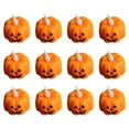 100Fens 12PCS Pumpkin Flameless Tea Lights Candles, Orange 3D Pumpkin