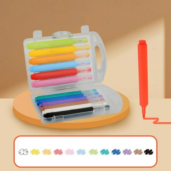 100Fens 12pcs Set of Soft Tip Watercolor Pens Artist Acrylic Markers Brightly Colored Painting Pens For Canvas Paper And Fabric 10ml