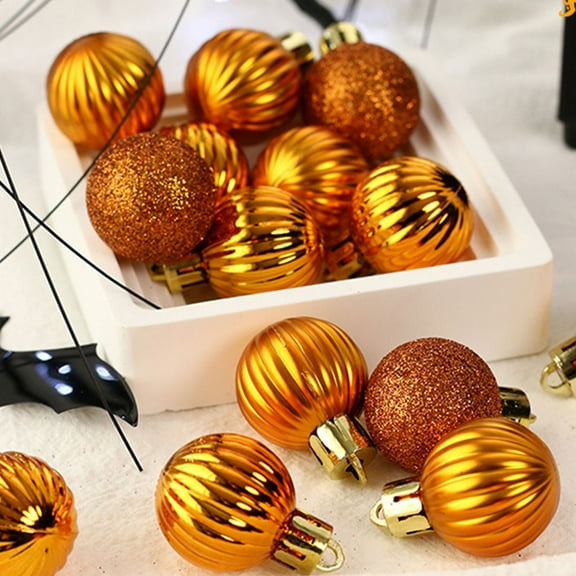 100Fens 16 Pcs Hanging Balls Ornaments Halloween Balls Christmas Balls Colorful Hanging Tree Balls Ornaments for Halloween Haunted Party Fall Decor