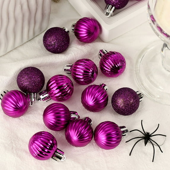 100Fens 16 Pcs Hanging Balls Ornaments Halloween Balls Christmas Balls Colorful Hanging Tree Balls Ornaments for Halloween Haunted Party Fall&nbsp;Decor