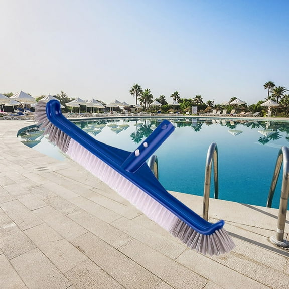 100Fens 17.5 Inch Pool Tile Brush Swimming Pool Rubber Floor Brush Heavy Duty Pool Cleaning Brush Suitable For Daily Pool Maintenance