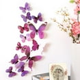 thumbnail image 1 of 100Fens 2025 Room Decor Home Decor 12pcs Decal Wall Stickers Home Decorations 3D Butterfly Rainbow Pink Pink Bathroom Bedroom Living Room Decor, 1 of 2