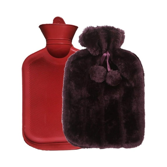 100Fens 2L Hot Water Bottle Artificial Plush Cloth Hot Water Bottle Thermotherapy Cold Protection Detachable Hand Warmer Hot Water Bottle