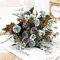 100Fens 2PC Fake Flowers Vintage Artificial Silk Flowers Wedding Home