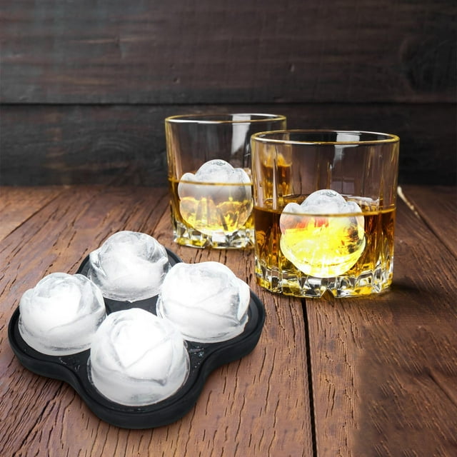 100Fens 4 Rose Ice Lattices Silicone Cocktail Mixing Ice Rose Ice Lattices
