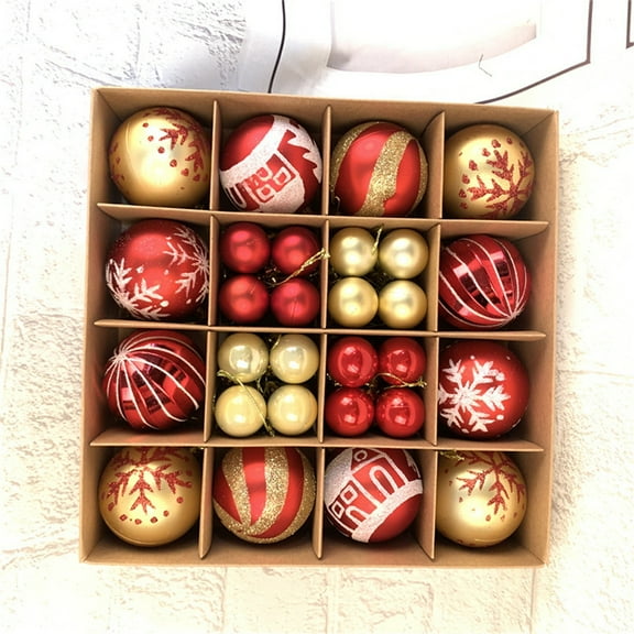 100Fens 44Pcs/Set Christmas Ornaments Christmas Tree Decoration Holiday Wedding Party Decoration Set Off The Christmas Vibe