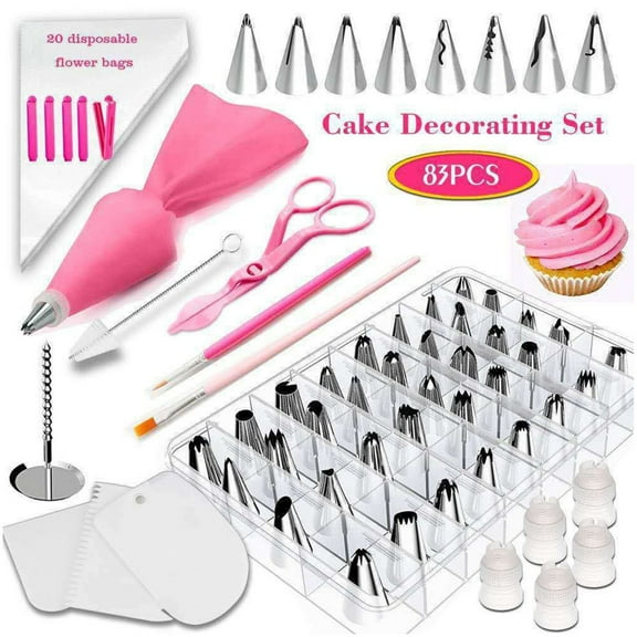 100Fens 83 Pcs Decorating Nozzles Set Home Baking Cake Making Tools Decorating Tips Set