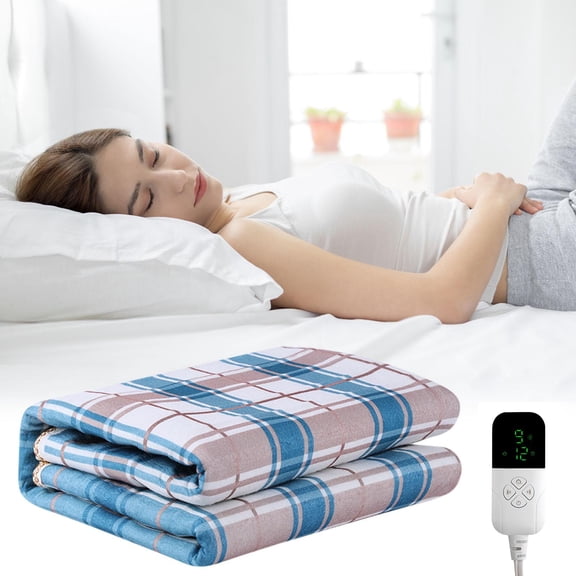 100Fens 9 Gear Electric Mattress Pads-Thermal Underblanket 4.9*2.3 Ft, 9 Temperature 59F-131F With Overheating Protection Control And Controllable Timing Off