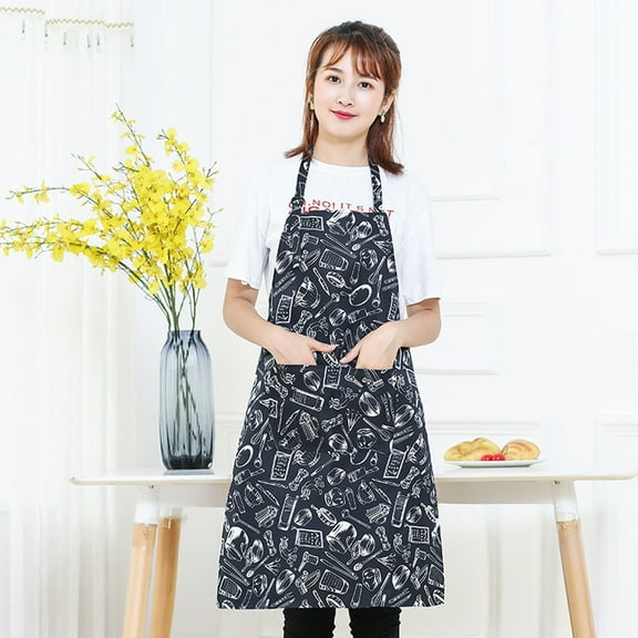 100Fens Aprons for Women with Pockets, Adjustable Bib Aprons for Women Men,Kitchen Apron, Cooking Apron (Unisex)
