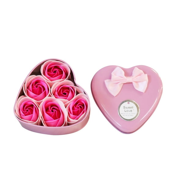 100Fens Artificial Flowers Wedding Heart Body Gift Rose Scented Flower 6Pcs Decoration Bath Soap Home Decor