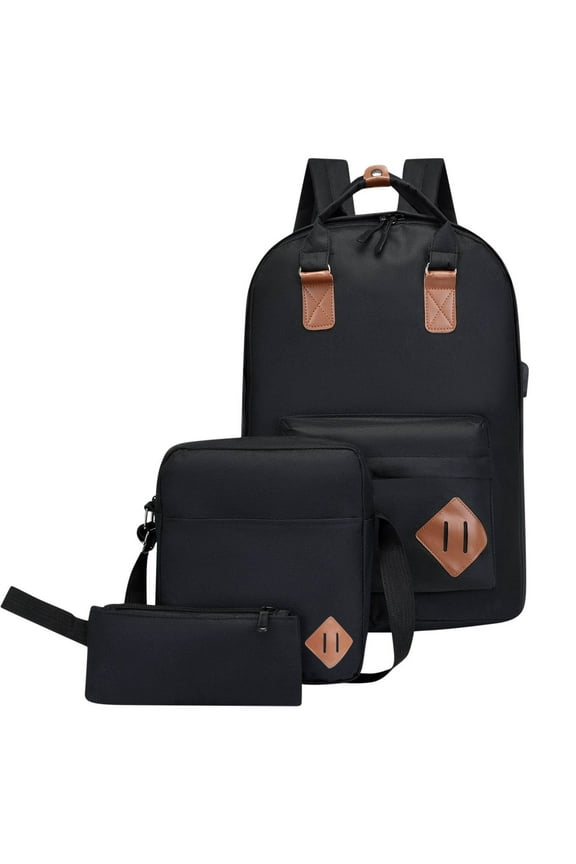 Backpack Three Piece Set Laptop Backpack for Women, Men | Computer Travel Backpack Large Capacity Carry On Flight Approved for School, Work, Commuter