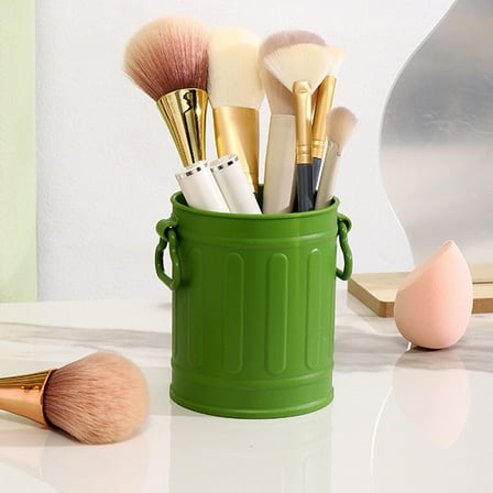 100Fens Barrel Pencil Holder, Metal Pen Holder for Desk Pencil Holders Cup Organizer with Handles Makeup Brush Holder Stationery Storage