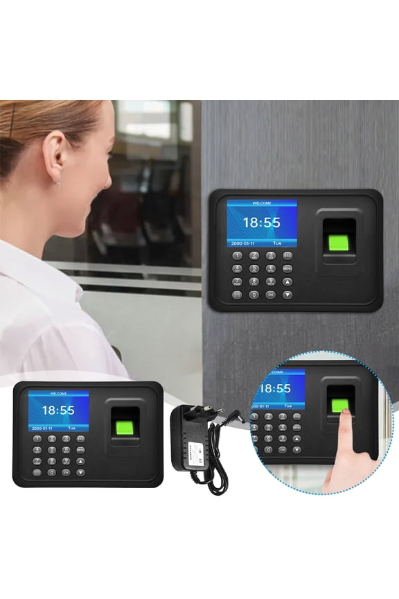 Biometric Fingerprint Password Device Attendance Machine Employee Checking In Time Clock Recorder 2.4 Inch Lcd Screen