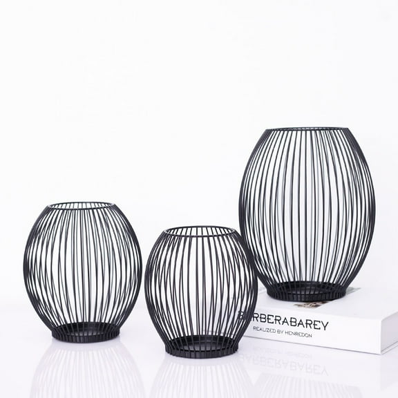100Fens Black Lantern Candle Wrought Iron Candle Decoration Home Decoration