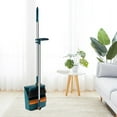 thumbnail image 1 of 100Fens Brooms And Dustpan Set Double-layer Scraper Foldable Dustpan Non-stick Hair Dustpan Sweeping Brooms 180-degree Rotatable Brooms For Vertical Storage, 1 of 7