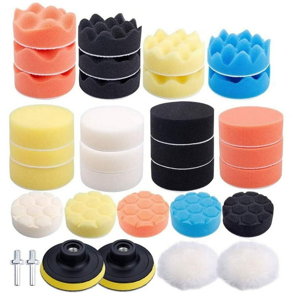 100Fens Car Polishing Pad Drill Sponge Kit Set Waxing Foam Set 33PCS