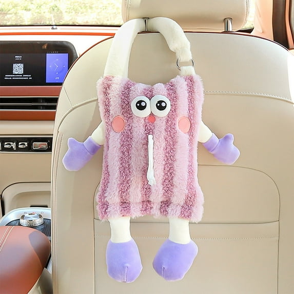 100Fens Car Tissue Cover Hanging Tissue Pack Cute Car Rear Seatback Tissue Box Car Interior Decorations