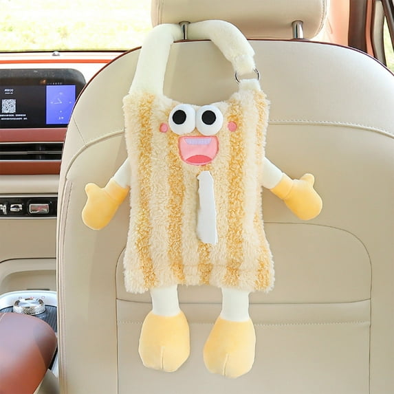 100Fens Car Tissue Cover Hanging Tissue Pack Cute Car Rear Seatback Tissue Box Car Interior Decorations