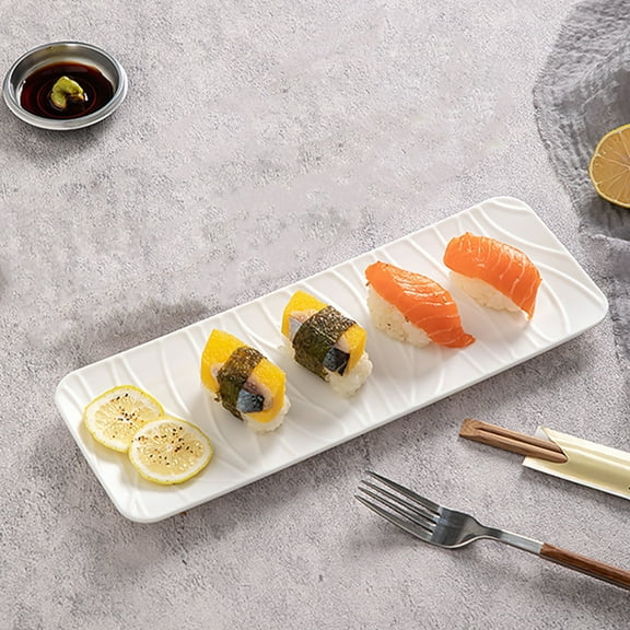 100Fens Ceramic Rectangular Serving Platters Serving Trays/Dishes for Party Entertaining, Rectangular Dinner Plates for Appetizer Salad Dessert Sushi, Assorted Colors