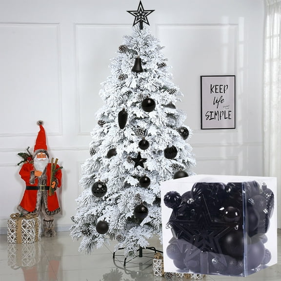 100Fens Christmas Ball Ornaments -45pcs Shatterproof Christmas Ornaments Set ,Multiple Styles Ornaments For Christmas Trees ,Also For Other Party Decoration