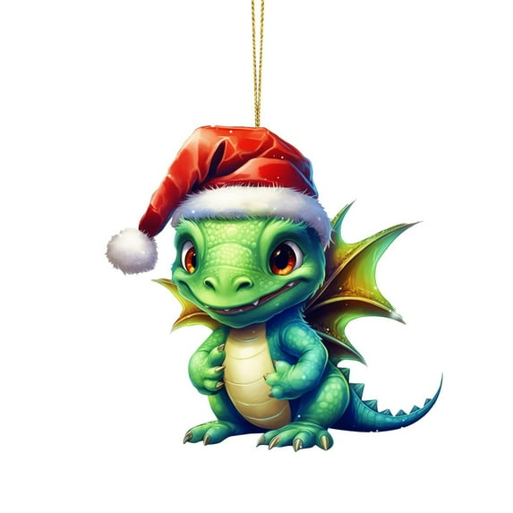 100Fens Christmas Dragon Baby Acrylic Christmas Hanging Ornament Christmas Tree Hanging Ornament Pendant