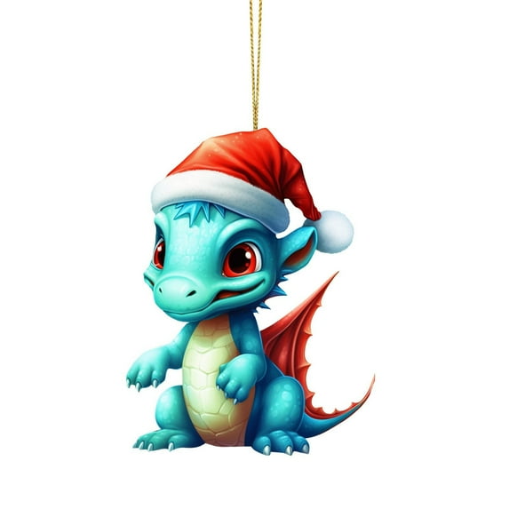 100Fens Christmas Dragon Baby Acrylic Christmas Hanging Ornament Christmas Tree Hanging Ornament Pendant