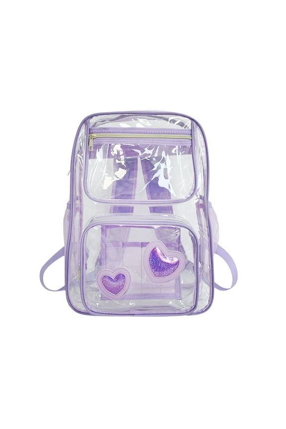 Clear Backpack for s Elementary PVC Bookbags Transparent Stadium Approved Travel Daypack See Through Middle College School Bag Large Laptop Backpack for Women Teens s