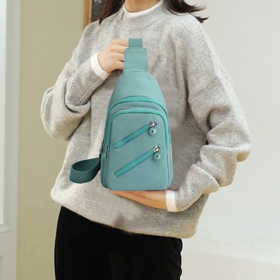 100Fens Travel Fashionable Chest Bag For Men Women Lightweight Large Capacity Fabric Waterproofing Sling Bag Convenient Crossbody Front Pack