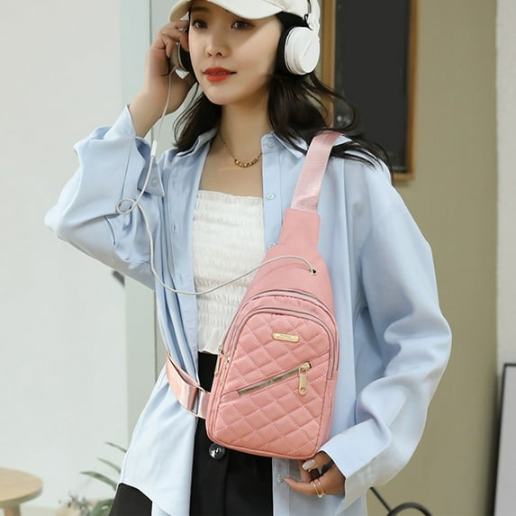 100Fens Travel Fashionable Chest Bag For Men Women Lightweight Large Capacity Fabric Waterproofing Sling Bag Convenient Crossbody Front Pack