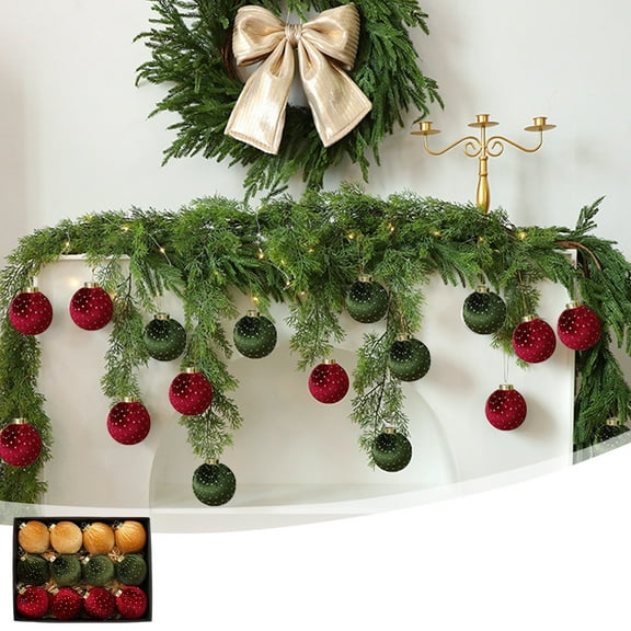 100Fens Cloth Wrapped Christmas Ball Decoration Pendant Christmas Cloth Embellishment Christmas Tree Decoration Ball all-Purpose Christmas Balls